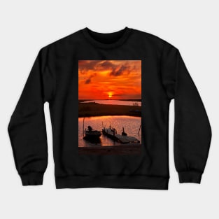 Sunset at the Delta of Evros Crewneck Sweatshirt